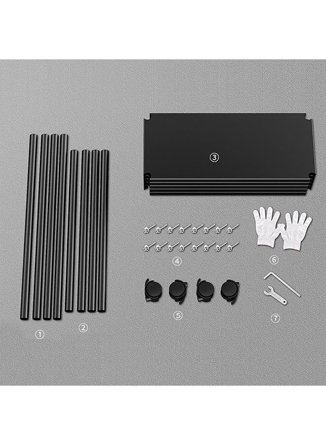 Sharpdo 5-Compartment Storage Rack Black 50x35x152cm - Image 4