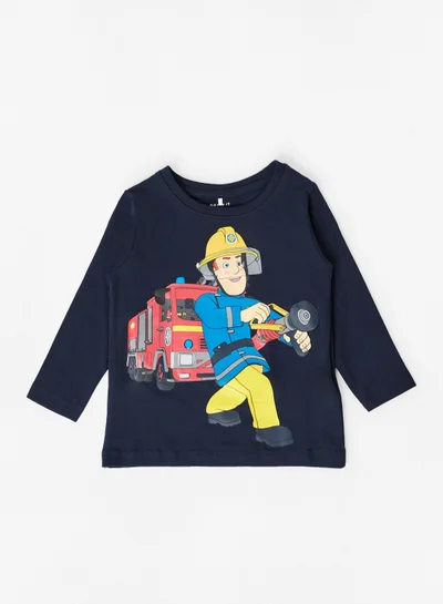 NAME IT Baby Fireman Graphic T-Shirt Navy