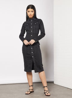 Claire Denim Dress Black