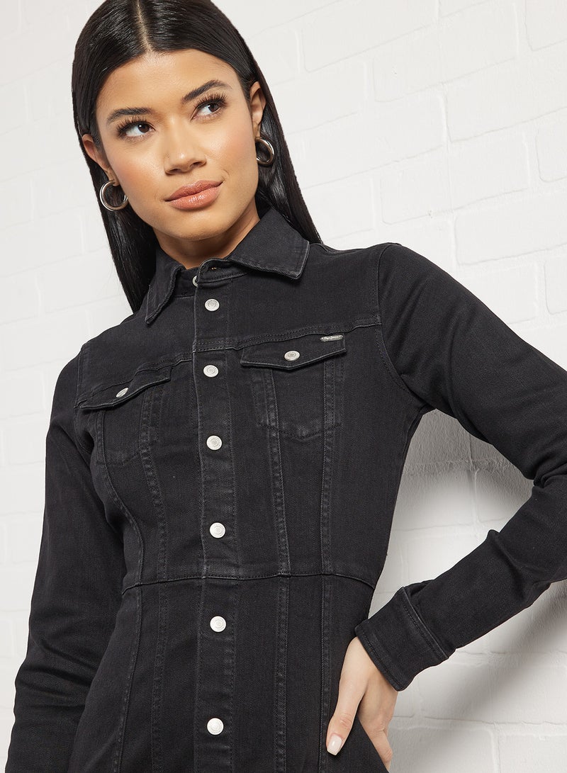 Pepe Jeans LONDON - Claire Denim Dress Black - Image 1