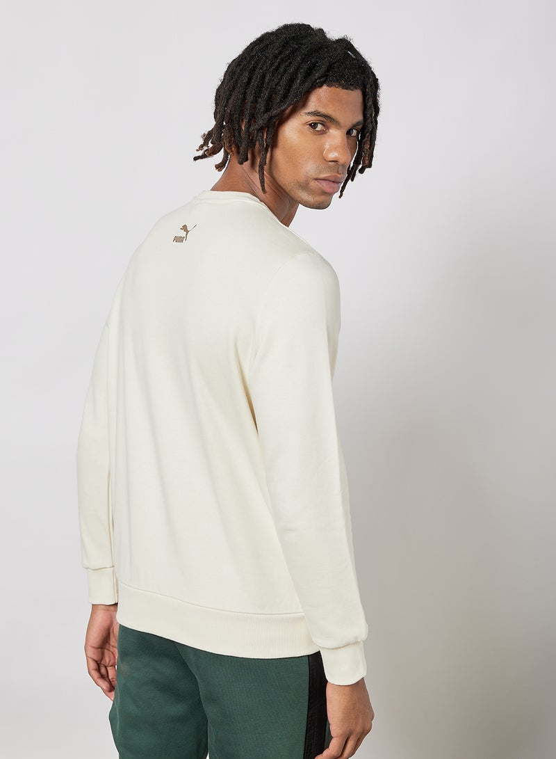 PUMA - Classics Graphics Printed Sweatshirt Ivory - Image 1