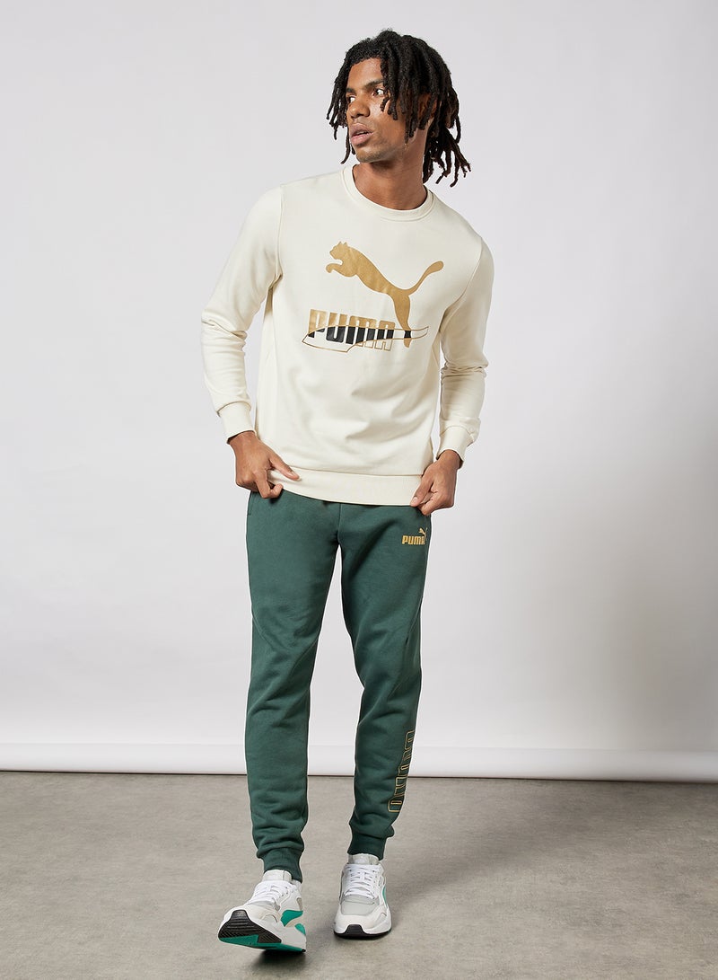 PUMA - Classics Graphics Printed Sweatshirt Ivory - Image 1