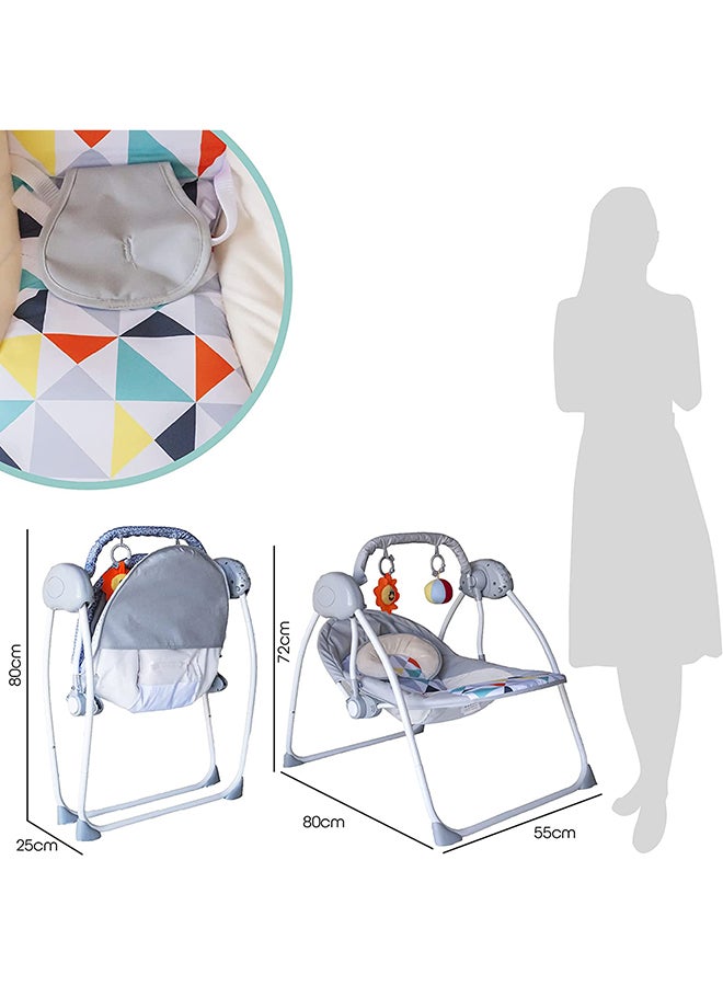 Moon Bungee Baby Electric Wild Portable Compact Automatic Swing With Melodies - Light Grey - Image 4