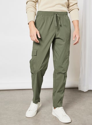 Wide Leg Cargo Trousers Green - v1642685670/N46160338V_1