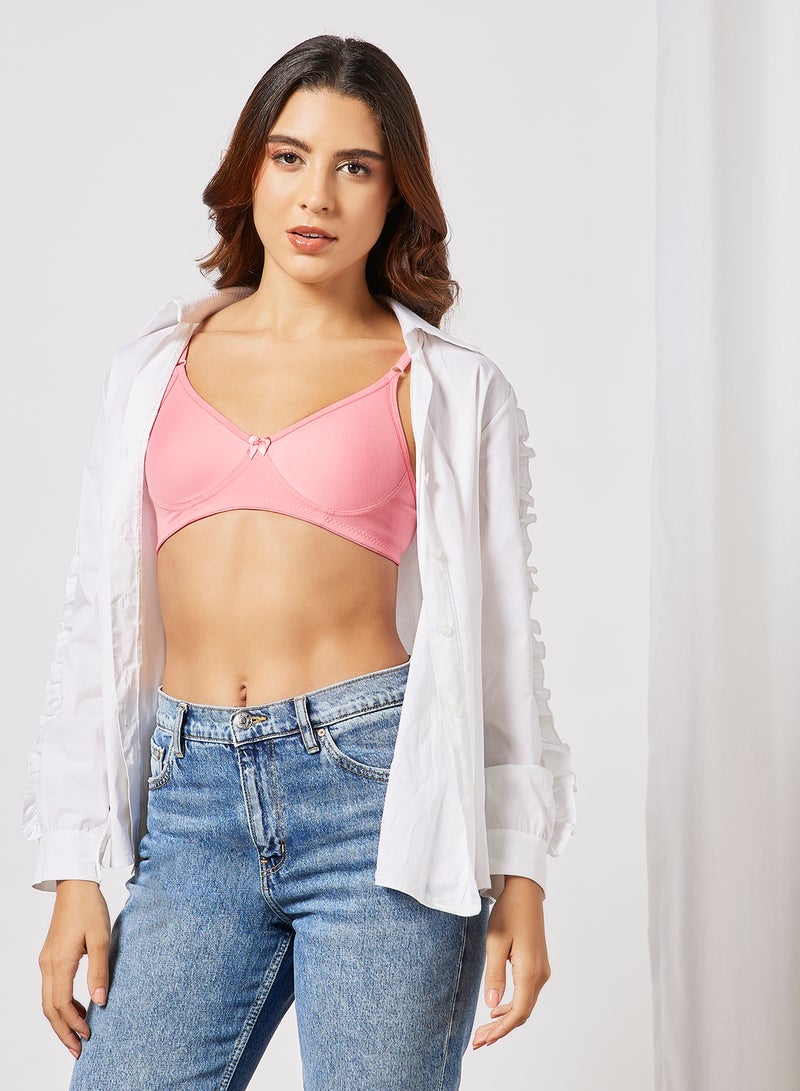 Aila Casual Comfortable Bra Peach  - Image 3