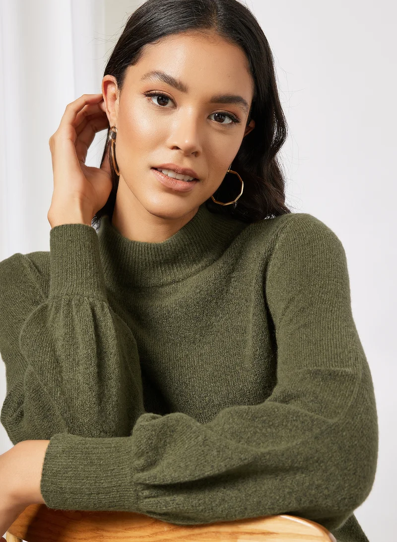 forever new Camila High Neck Knit Dress Green