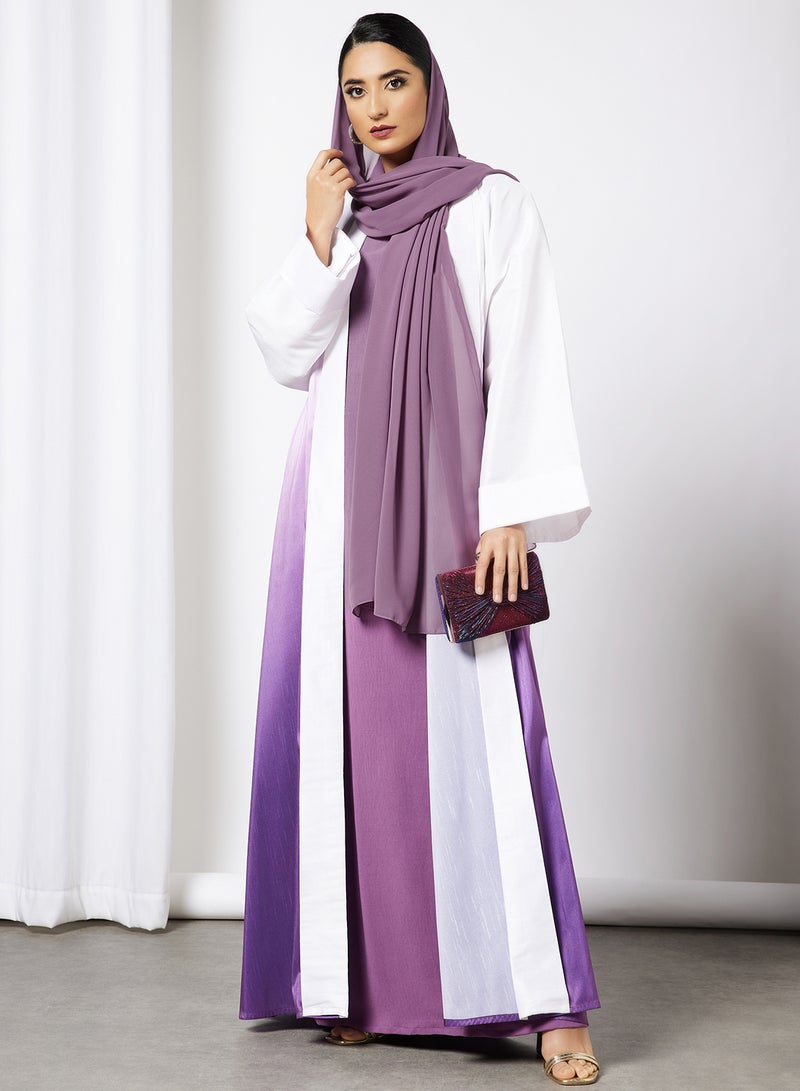 بوسني عباية بيشت داخلية أبيض/أرجواني  - Image 4