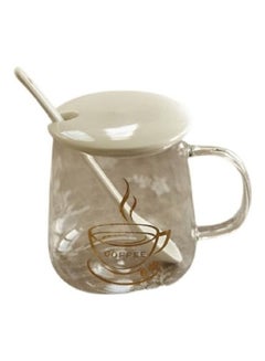 Mug With Lid And Spoon Multicolour 10x8cm