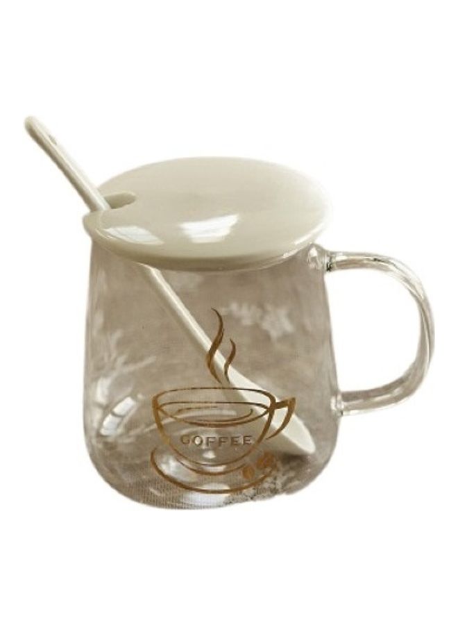 Handsomegift - Mug With Lid And Spoon Multicolour 10x8cm - Image 1