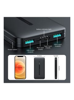 JOYROOM 10000.0 mAh JR-T012 Dual Ports Output Portable Power Bank External Battery Charger White  - Image 2