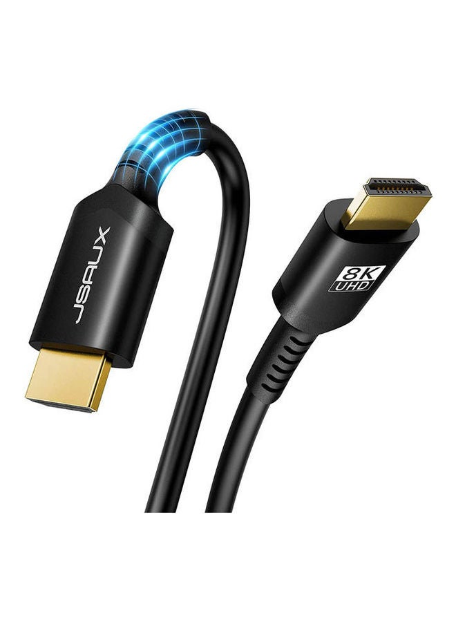 JSAUX 8K Hdmi Cable 10Ft, 48Gbps Ultra High Speed Cord Support Black  - Image 1