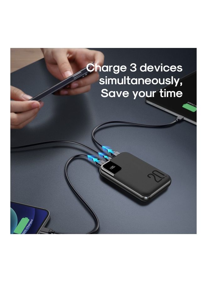 JOYROOM - 10000 mAh JR-QP190 Mini 20W Starchi Series Fast Charging Ultra Thin Power Bank  with Digital Display Black - Image 1