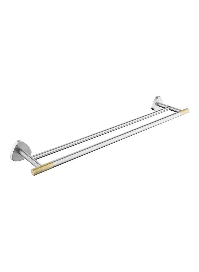 Double Towel Bar Silver 60x12cm - Image 1