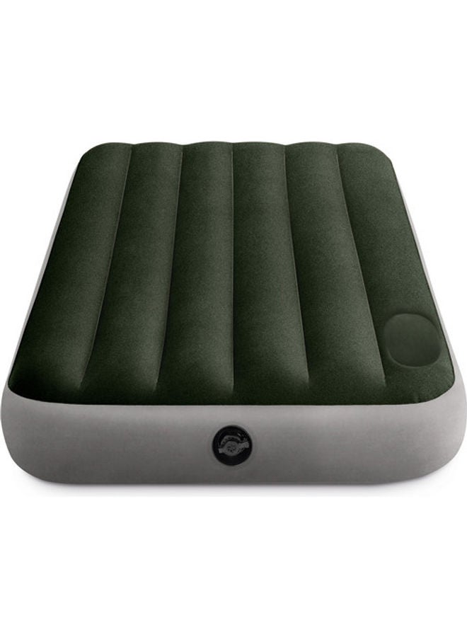 INTEX Dura Beam Downy Airbed With Foot Bip Twin Size PVC Dark Green/Grey 191 X 99 X 25cm 