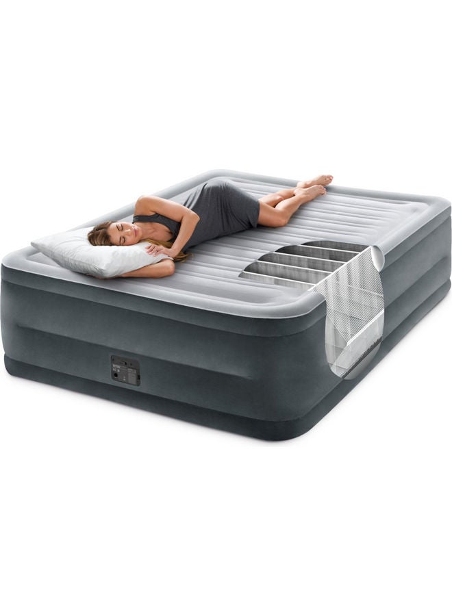 INTEX Comfort Plush Horizontal Beam Airbed Queen Size With Fiber-Tech Rp (W/220-240V Internal Pump) Light/Dark Grey 152 X 203 X 56cm  - Image 5
