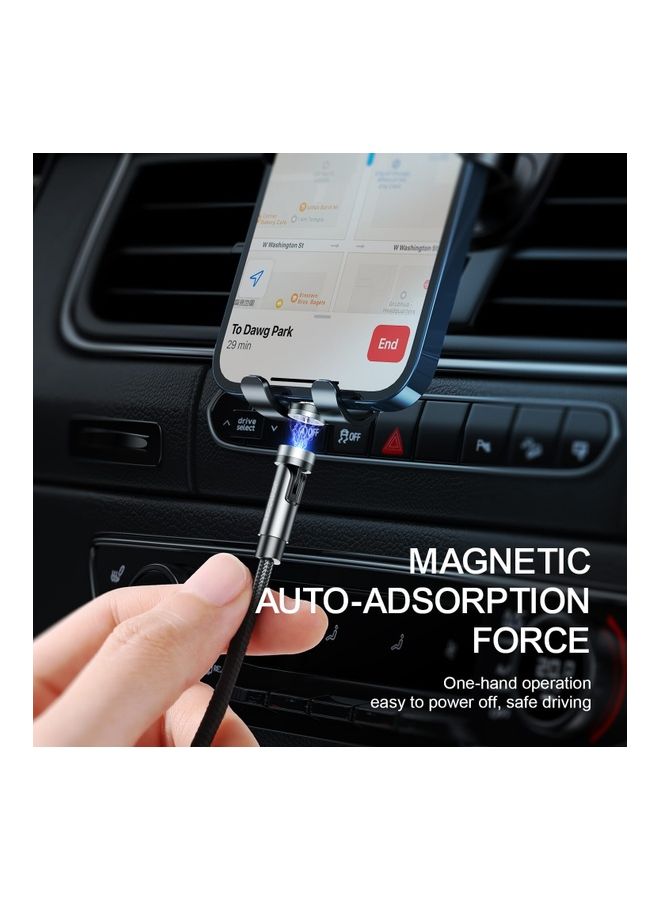 JOYROOM - S-1224X2 Rotatable Magnetic Usb And Charging Cable (Lightning/Type-C/Micro) Black - Image 1