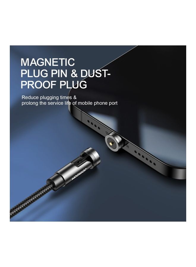 JOYROOM - S-1224X2 Rotatable Magnetic Usb And Charging Cable (Lightning/Type-C/Micro) Black - Image 1