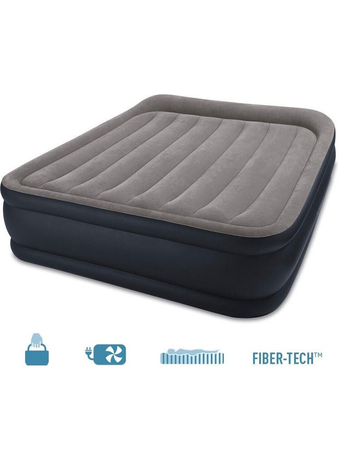INTEX - Dura Beam Plus Series Deluxe Pillow Rest Raised Airbed Queen Size Black/Grey 1.52x2.03x0.42meter - Image 1