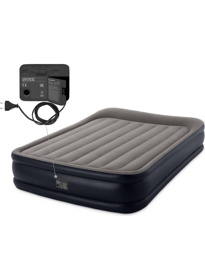 INTEX - Dura Beam Plus Series Deluxe Pillow Rest Raised Airbed Queen Size Black/Grey 1.52x2.03x0.42meter - Image 1