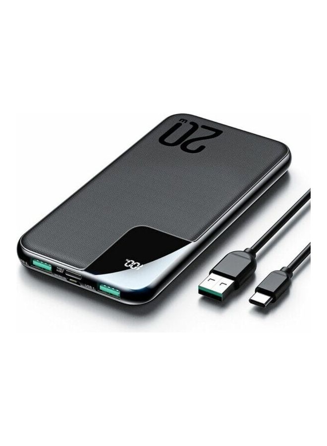 JOYROOM - 10000 mAh JR-QP190 20W Starchi Series Fast Charging Ultra Thin Power Bank  with Digital Display Black - Image 1