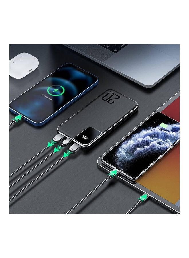 JOYROOM - 10000 mAh JR-QP190 20W Starchi Series Fast Charging Ultra Thin Power Bank  with Digital Display Black - Image 1