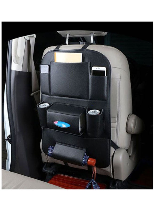 Generic Car Seat Back Storage Organizer Bag Faux Leather Multifunction Organizer Holder Travel Accessories - Image 1