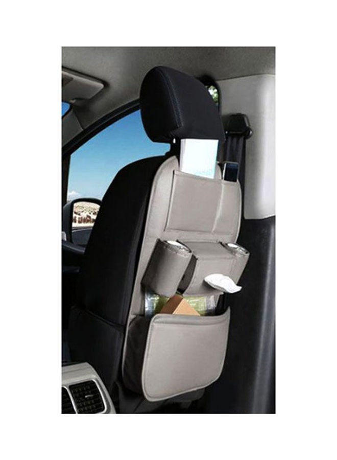 Generic Car Seat Back Storage Organizer Bag Faux Leather Multifunction Organizer Holder Travel Accessories  - Image 1