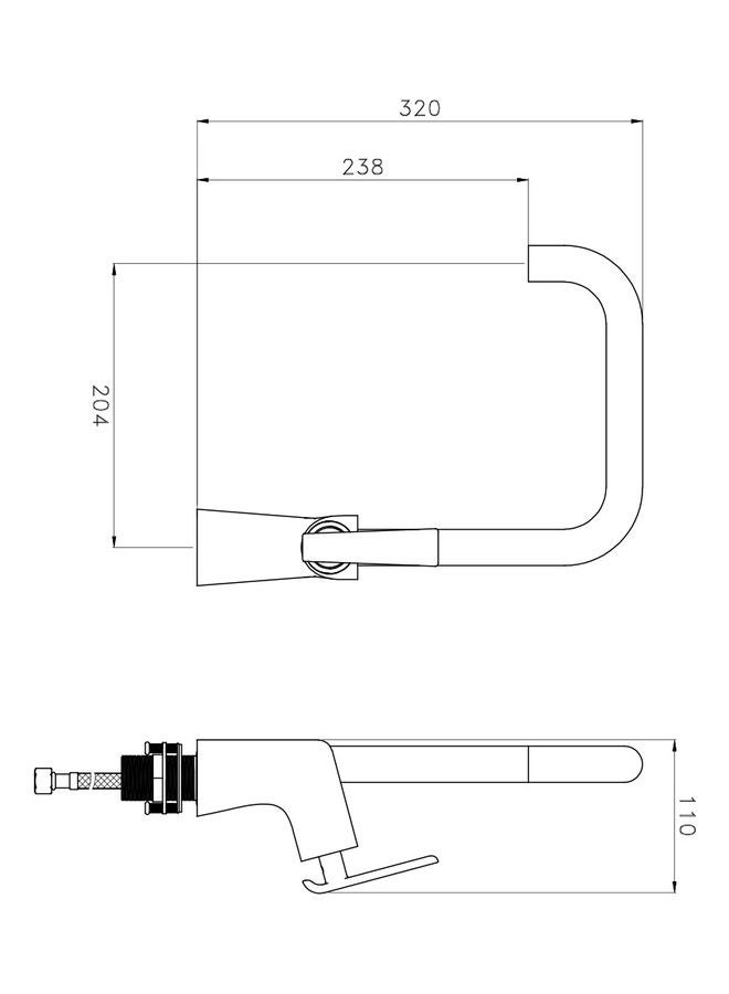 Exposed Kitchen Faucet Silver 20.4x11x32cm - Image 4