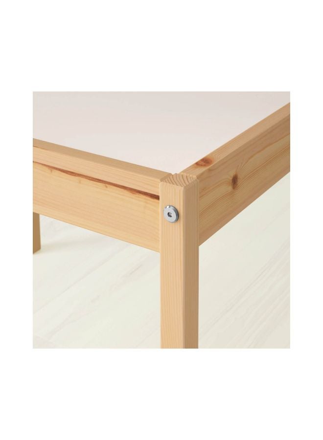 ZENHOME - Pine Table And Chair Set White/Brown 45x63x68cm - Image 1