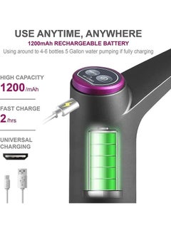 عربست مضخة مياه محمولة للشحن USB مضخة مياه 1 أسود Water Pump 1 أسود  - Image 2