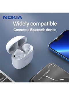 NOKIA E3103 TWS Bluetooth V5.1 Low Latency Half In-Ear 3D Stereo ENC Sports Earbuds with Mic White  - Image 4