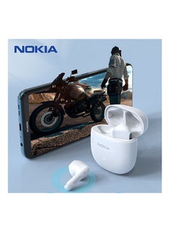 NOKIA E3103 TWS Bluetooth V5.1 Low Latency Half In-Ear 3D Stereo ENC Sports Earbuds with Mic White  - Image 3