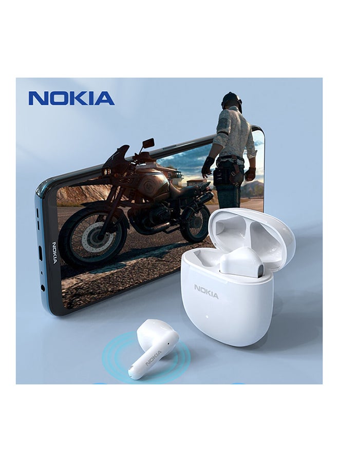 NOKIA - E3103 TWS Bluetooth V5.1 Low Latency Half In-Ear 3D Stereo ENC Sports Earbuds with Mic White - Image 1