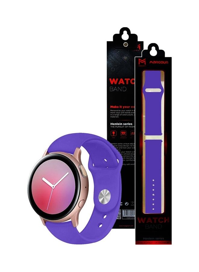 مارجون سوار بديل من السيليكون مقاس 22 مم لساعة سامسونج جالاكسي أكتف/أكتف 2 مقاس 40/44 مم بنفسجي - Image 3