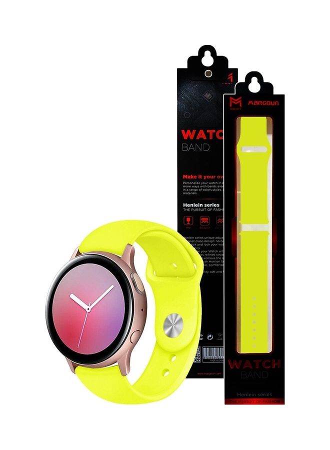 مارجون سوار بديل من السيليكون مقاس 22 مم لساعة سامسونج جالاكسي أكتف/أكتف 2 مقاس 40/44 مم ليموني - Image 3