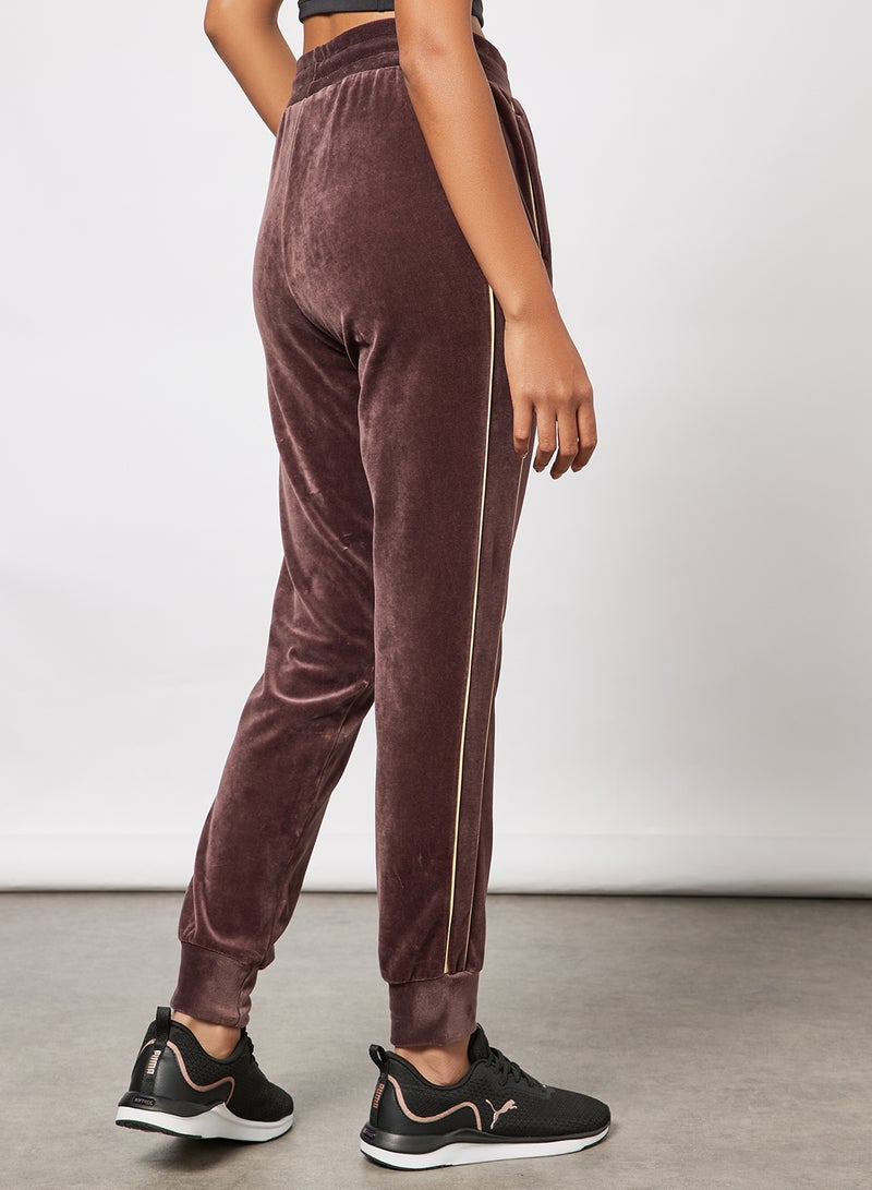 PUMA - Iconic T7 Velour Sweatpants Brown - Image 1