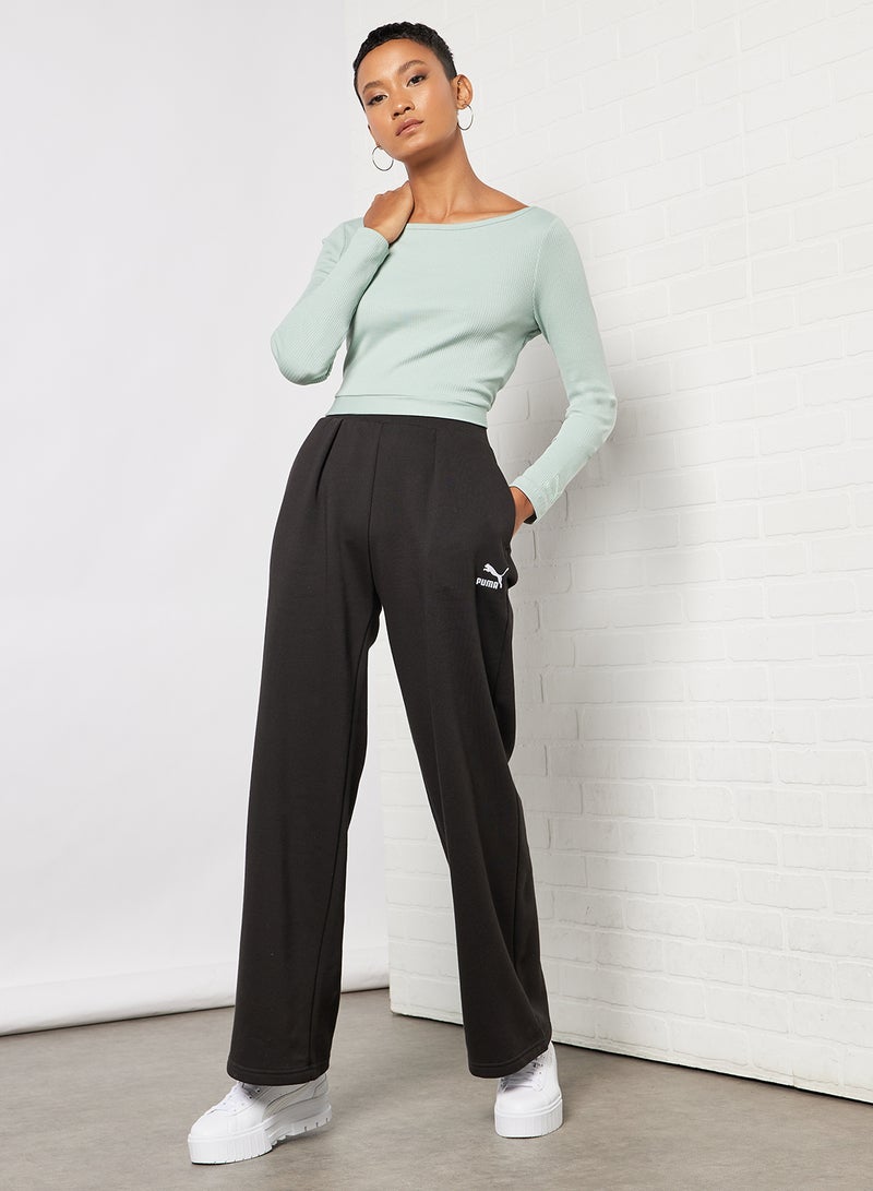 PUMA Classics Ribbed Open Back Crop Top Green  - Image 4