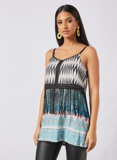 Sleeveless Printed Tunic White