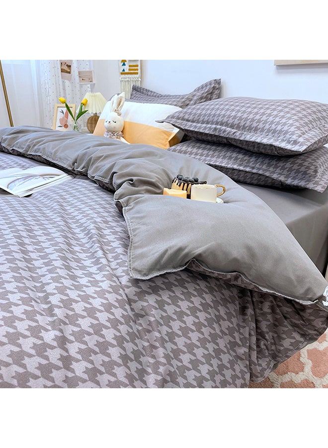 Sharpdo 4-Piece Quilt Cover Bedding Set Polyester Multicolour 200x230cm - Image 3