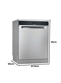 Whirlpool 14 Place Dishwasher 8 Programs Settings WFC3C33PFXUK Silver/Black  - Image 2