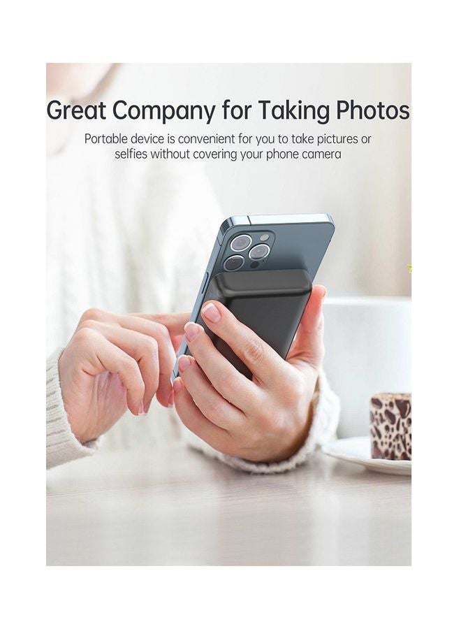 CHOETECH 10000.0 mAh Magnetic Wireless Charger Power Bank With Phone Holder Black - Image 3