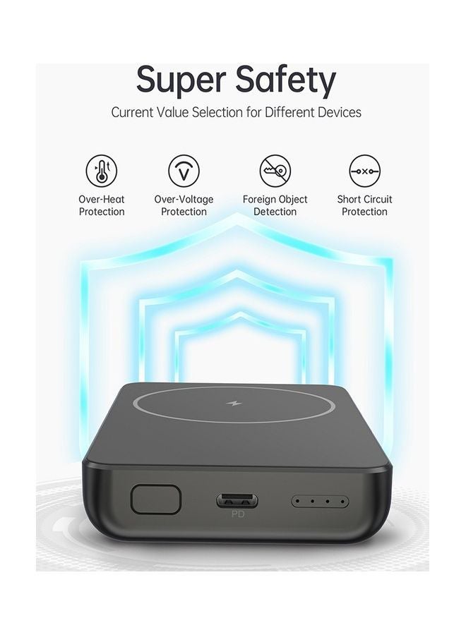 CHOETECH 10000.0 mAh Magnetic Wireless Charger Power Bank With Phone Holder Black - Image 4