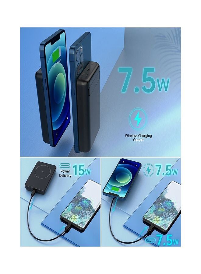 CHOETECH 10000.0 mAh Magnetic Wireless Charger Power Bank With Phone Holder Black - Image 5