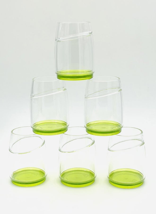 السيف  طقم أكواب من الأكريليك مع أغطية مكون من 6 قطع شفاف/أخضر - Image 2
