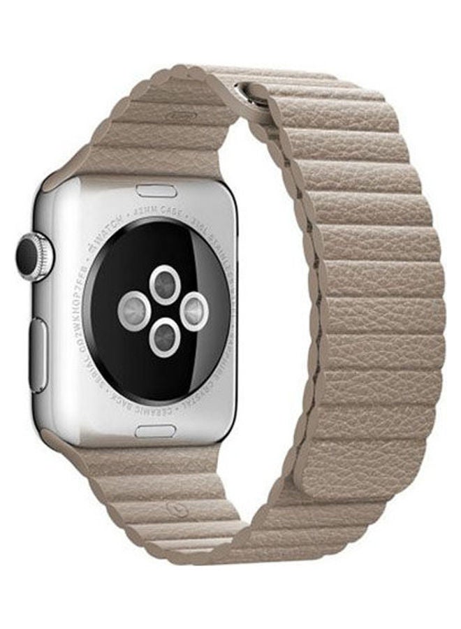 Bracelet Magnetic Leather For Apple Watch 42 MM Grey