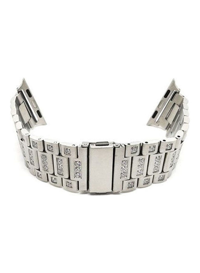 Generic - Bracelet Stainless with crystals For Apple Watch 38 MM Silver - Image 1