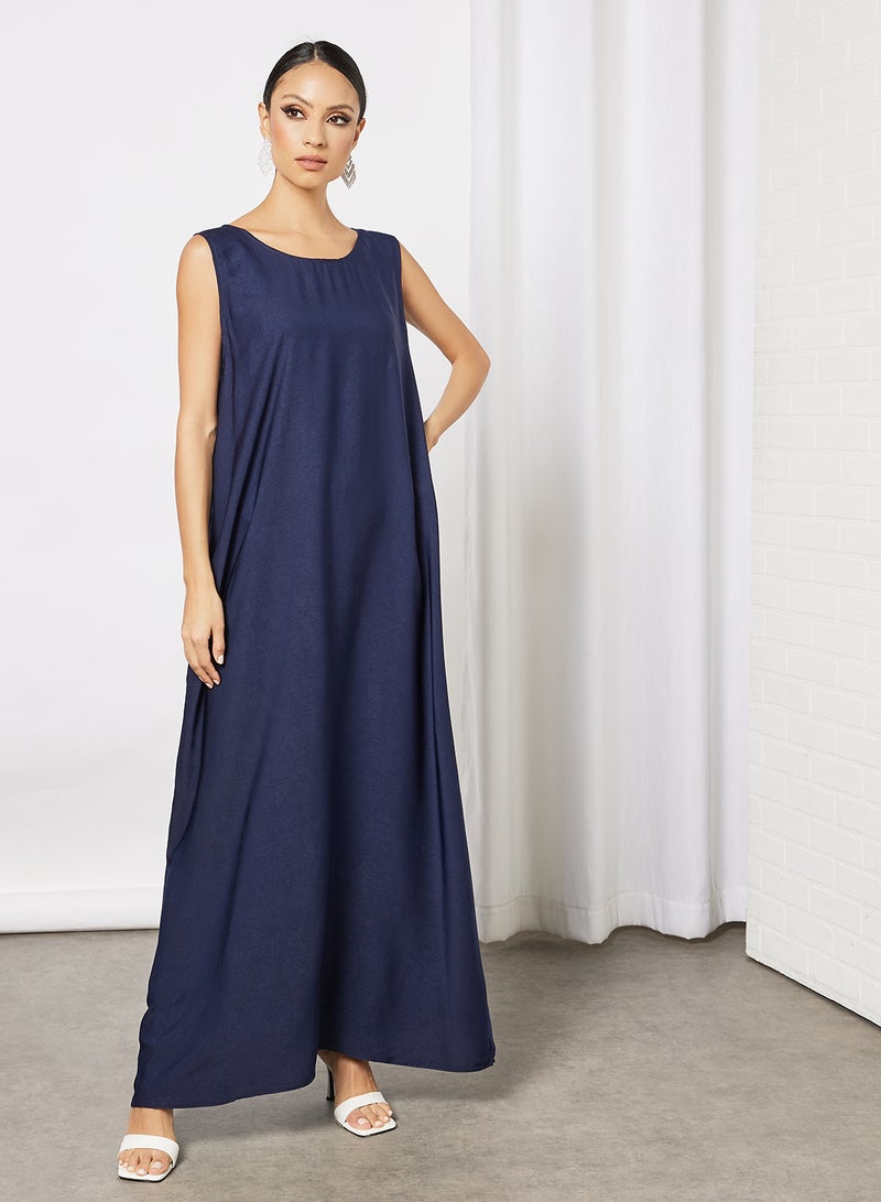 Bousni Bisht Abaya With Inner Navy  - Image 3