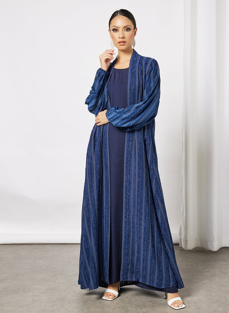 Bousni Bisht Abaya With Inner Navy  - Image 1