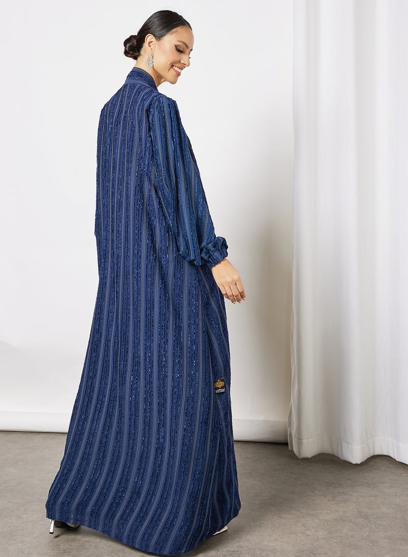 Bousni Bisht Abaya With Inner Navy  - Image 2