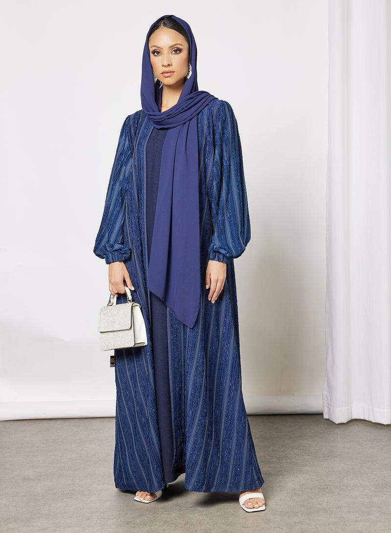 Bousni Bisht Abaya With Inner Navy  - Image 4